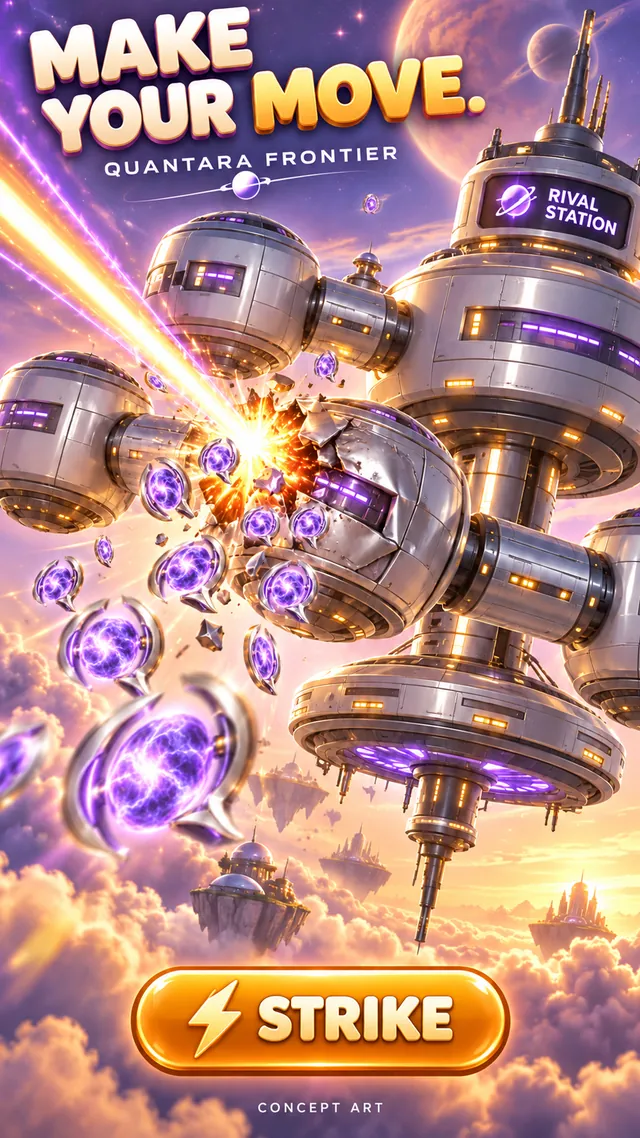 Quantara Frontier STRIKE screen, attacking a rival station