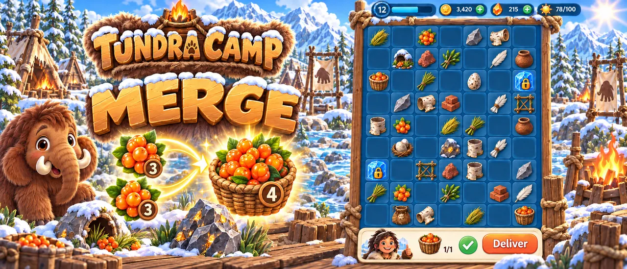 Tundra Camp banner: berry collectibles