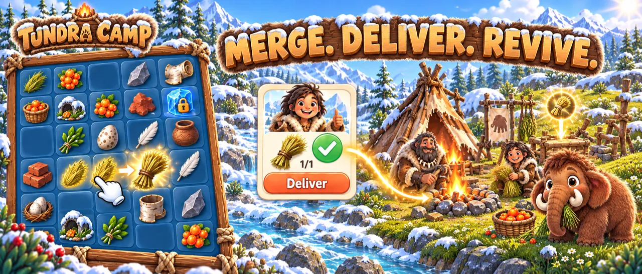Tundra Camp banner: Merge, Deliver, Revive